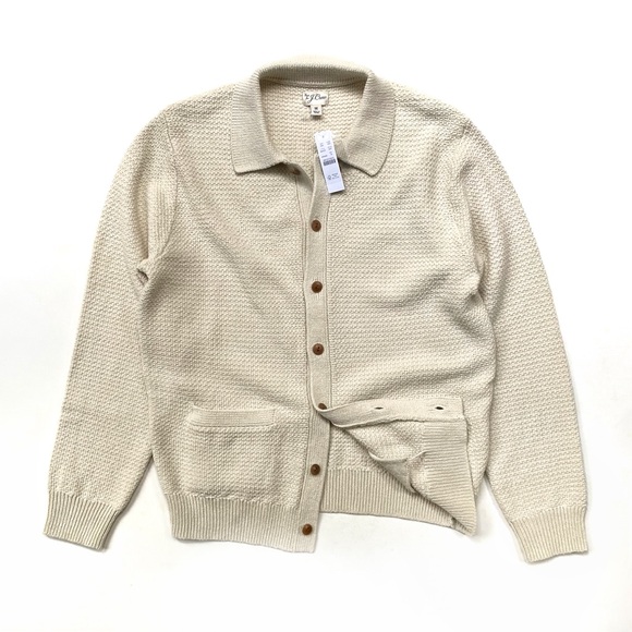 NWT J.Crew Cotton Cardigan Polo Sweater - Picture 1 of 4